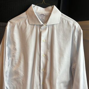 Brooks Brother luxury dress shirt, blue stripe, size 15.5/32 regent fit.